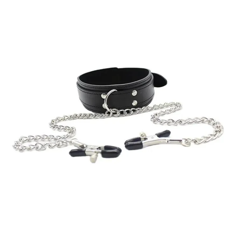 Cucky Sissy Collar With Nipple Clamps - Image 3