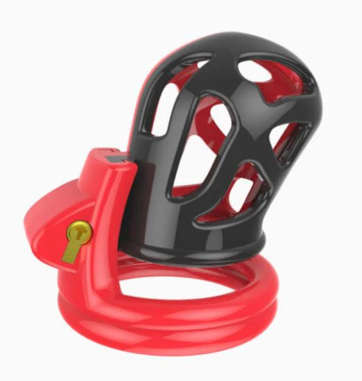 Prison House - Male Chastity Device In Red & Black - Image 4
