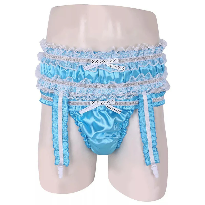 Sissy Amanda: Blue Frilly Two Piece Panty Set - Image 3