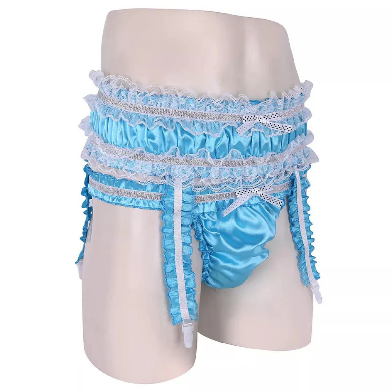 Sissy Amanda: Blue Frilly Two Piece Panty Set - Image 4