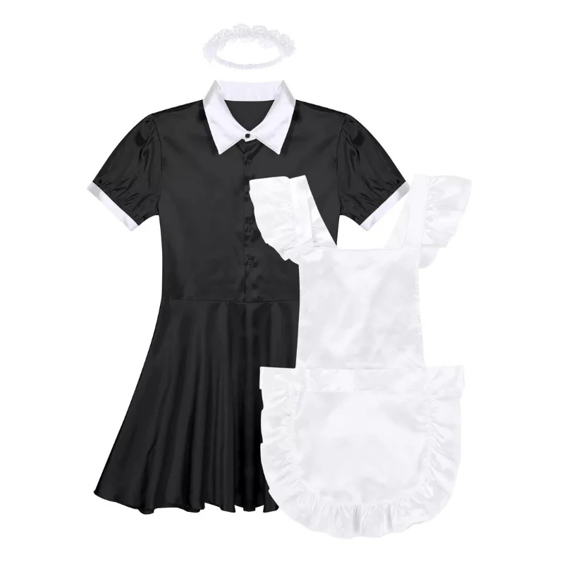 Sissy Angelina: Black French Maid Sissy Set (3 Piece Set) - Image 4