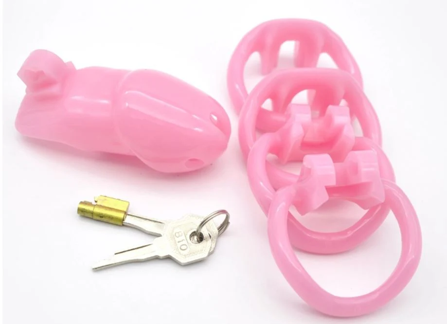 Sissy For Her - Pink Resin Chastity Cage - Image 3