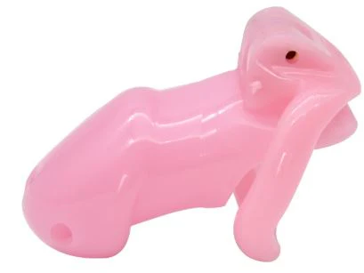 Sissy For Her - Pink Resin Chastity Cage - Image 4