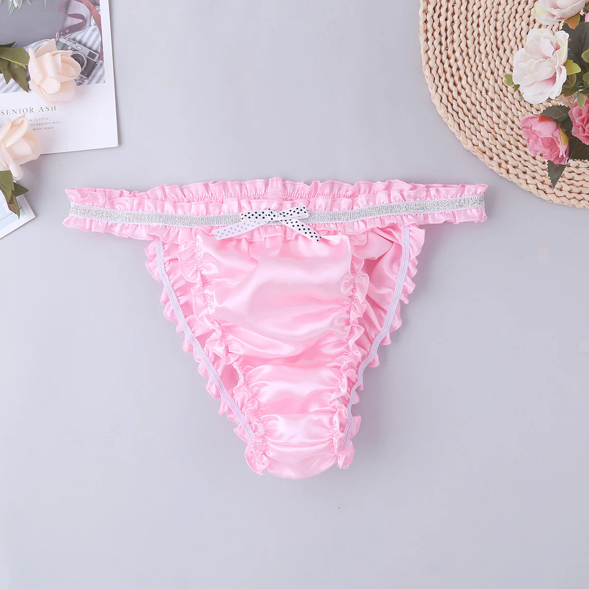 Sissy Jessica: Pink Frilly Two Piece Panty Set - Image 4