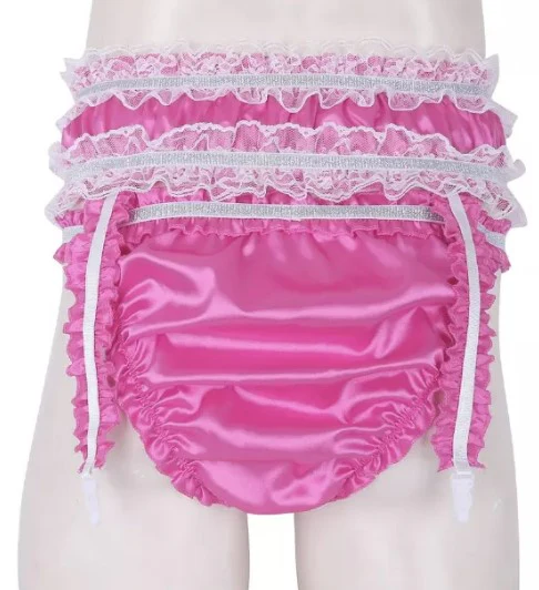 Sissy Scarlett: Rose Pink Frilly Two Piece Panty Set - Image 4