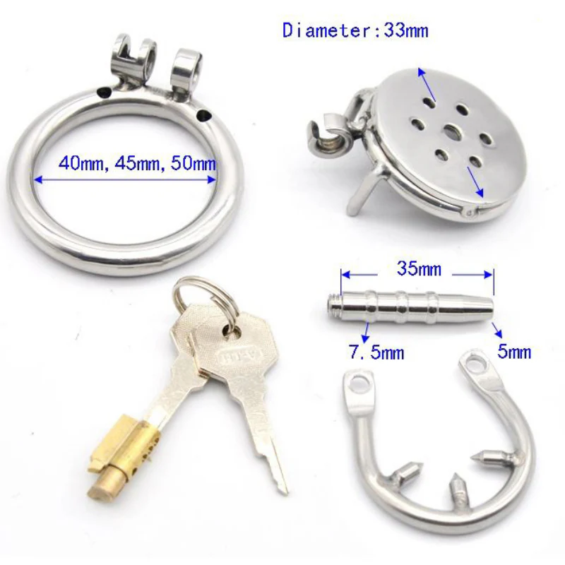 The Cuck Compressor - Mini Steel Chastity Cage (Optional Spikes + Urethra Insert) - Image 5