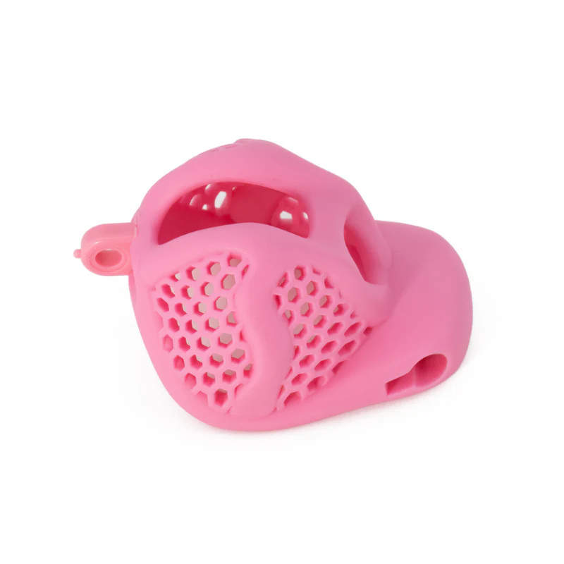 The Cucky Torment: Pink Resin Cock Cage With Ball Separator - Image 6