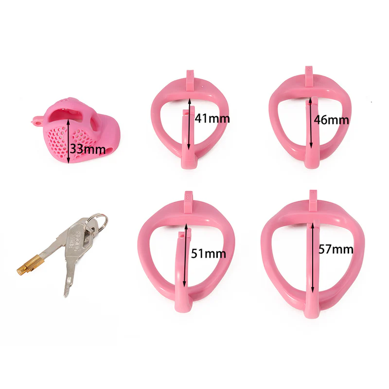 The Cucky Torment: Pink Resin Cock Cage With Ball Separator - Image 8