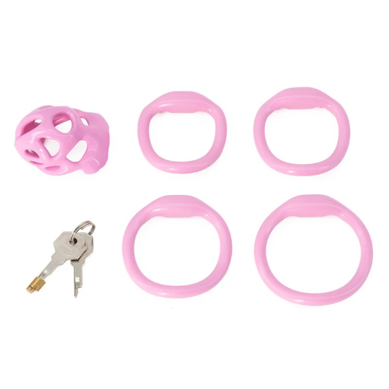 The Sissy Denier: Micro Pink Cock Cage - Image 4