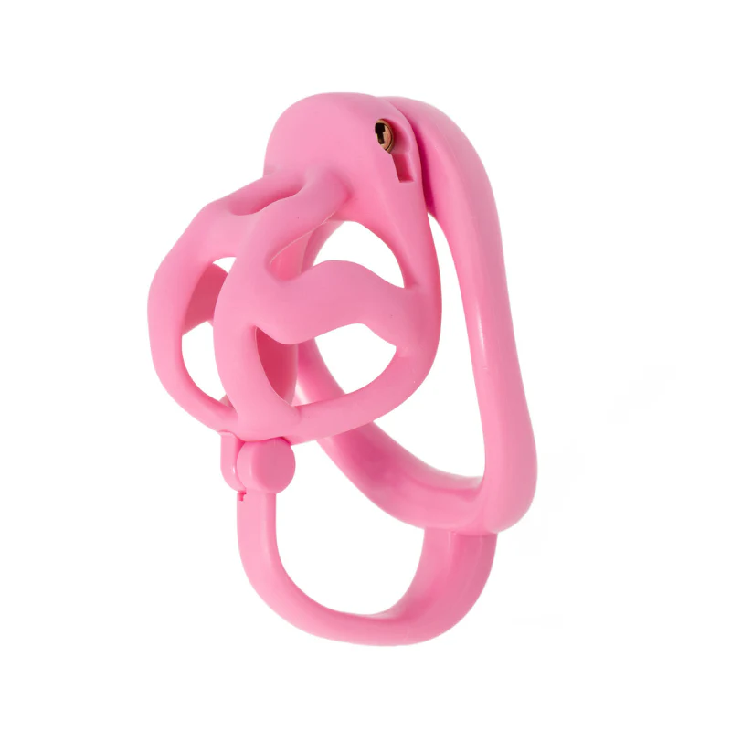 The Sissy Frustration: Pink Micro Cage With Ball Splitter - Image 3