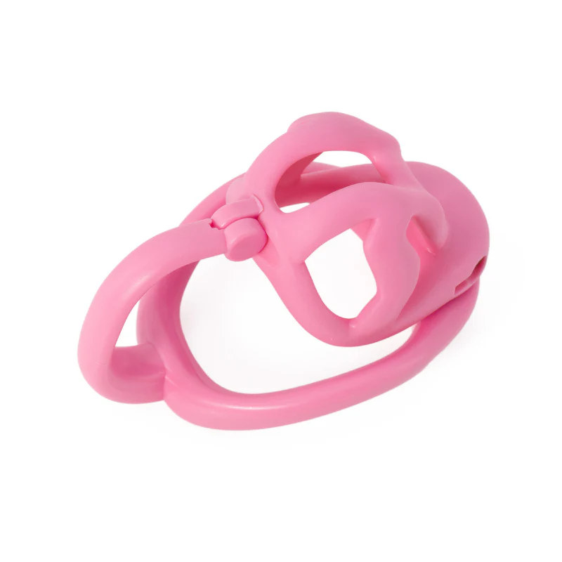 The Sissy Frustration: Pink Micro Cage With Ball Splitter - Image 4