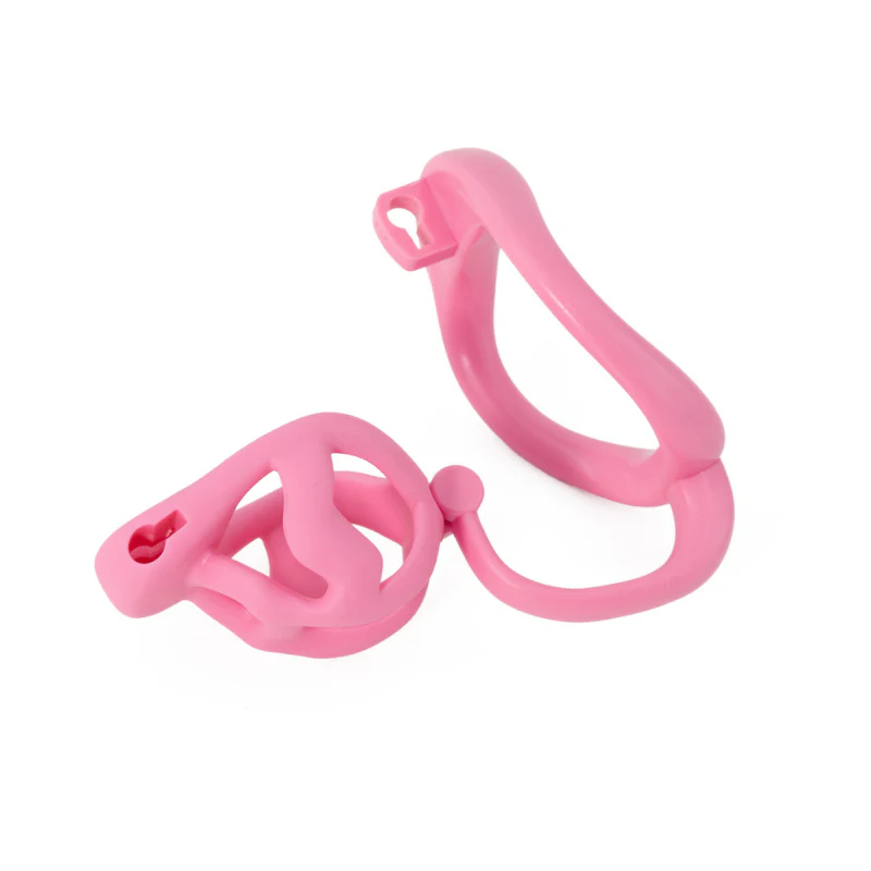 The Sissy Frustration: Pink Micro Cage With Ball Splitter - Image 5