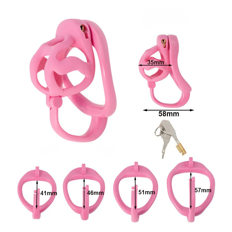 The Sissy Frustration: Pink Micro Cage With Ball Splitter - Image 6